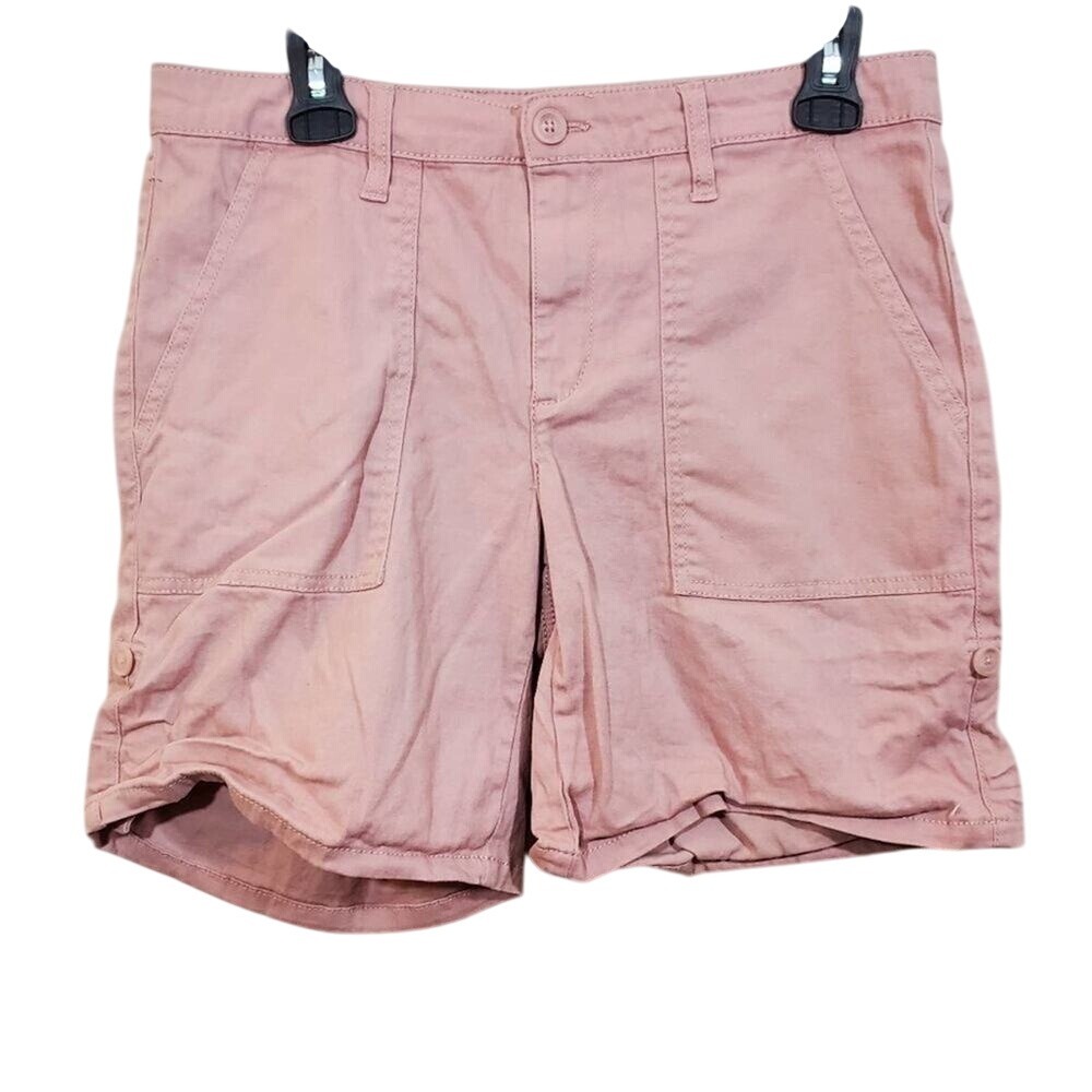 Jones New York Womens Utility Shorts Casual Pocketed Everyday Dusty Rose Comfy 8